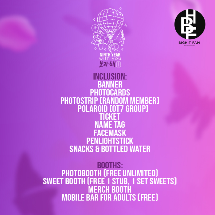 Bighitfam16's tweet photo. NinthYearWithYou : 보라해💜 by BighitFAM

VENUE : Hotel Rembrandt  at Tomas Morato Avenue Diliman, Quezon City, 1101, Metro Manila.
WHEN : JUNE 11, 2022

PRICE : ₱900 
FIRST PAY, FIRST SERVE
DOP : can PAYO or until JUNE 1, 2022
TIME : 1pm to 6pm 

FORM : https://t.co/46PeO5GFcC https://t.co/fpSbdmbOUD