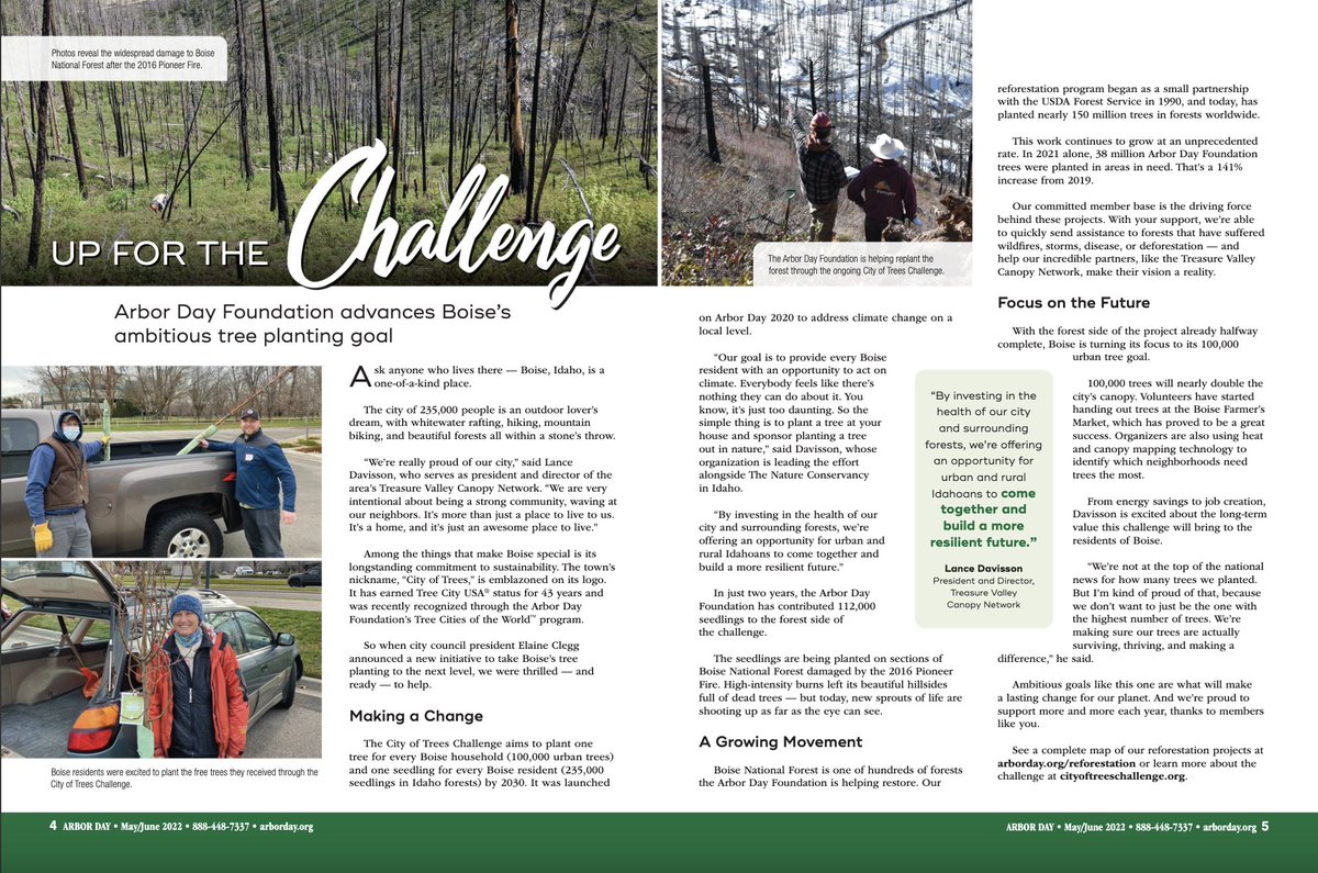TVCanopy's tweet image. We&apos;re grateful to have such amazing support from our friends @arborday! Just last week @arborday highlighted our City of Trees Challenge w/ @clegg4council @CityOfBoise @Nature_ID &amp;amp; @BoiseNF   in their newsletter: bit.ly/3972tpA  #TimeForTrees #CityOfTreesChallenge