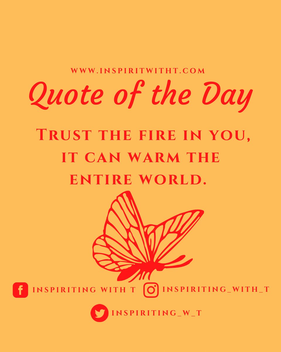 Inspiriting_w_T's tweet photo. Quote Of The Day #inspiriationalquotes #qotd #inspirtingwitht #fireinyou #changetheworld
- https://t.co/ofGAQIOV75 https://t.co/Recm1hAk0K