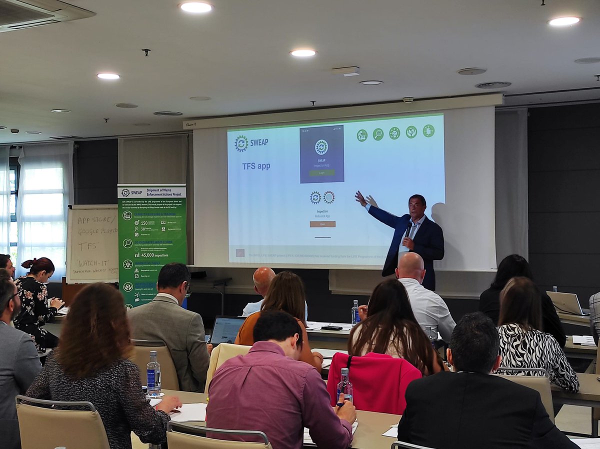 LIFESWEAP's tweet photo. Finally we can deliver in-person training again! 👌 LIFE SWEAP Customs Officers 🛂 training on detecting illegal shipments 🚢 of waste  @LIFEprogramme @IMPELNetwork #wastecrime #illegalwaste #lifesweap https://t.co/DmMsCxwhEL