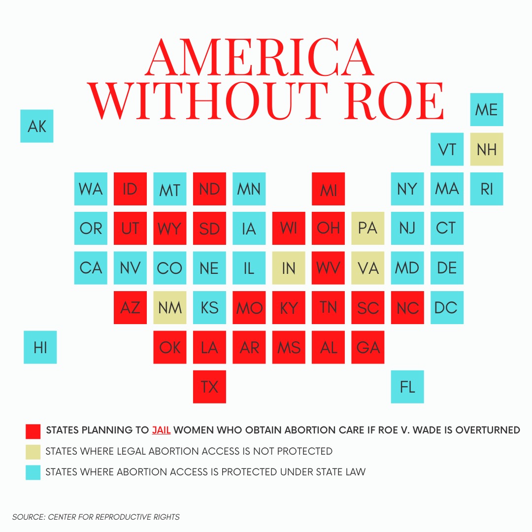 Map of the United States if Roe v Wade is overturned
