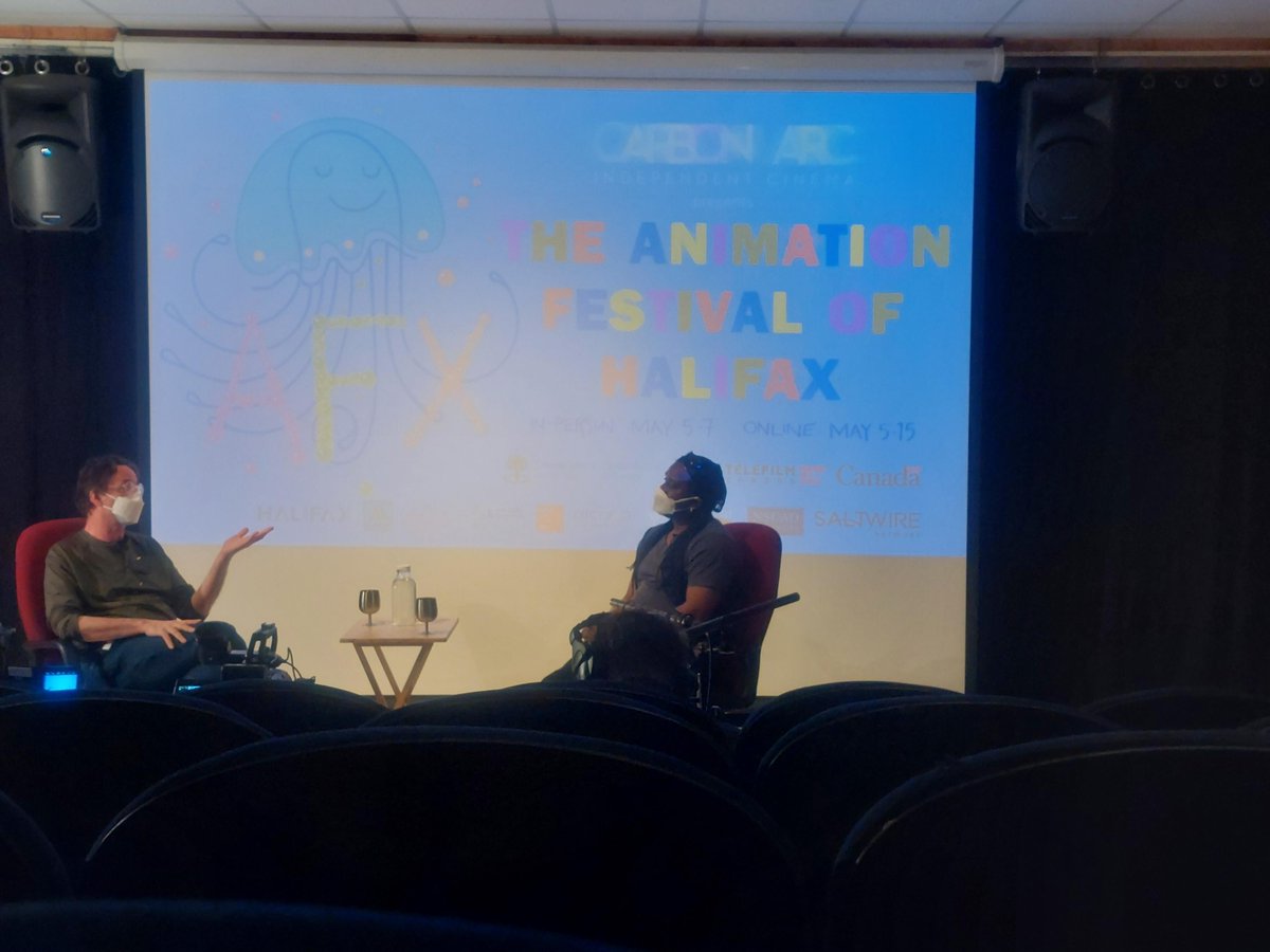 NFB_Osas's tweet photo. The in-person part of @anifesthfx happened over the weekend. It was nice meeting Kenny, the festival team, and the talented Chris Landreth. The online portion continues until May 15 where you can screen some NFB gems. @thenfb #NFBanimation #animation #shortfilms #halifax https://t.co/mXePtwPBNU