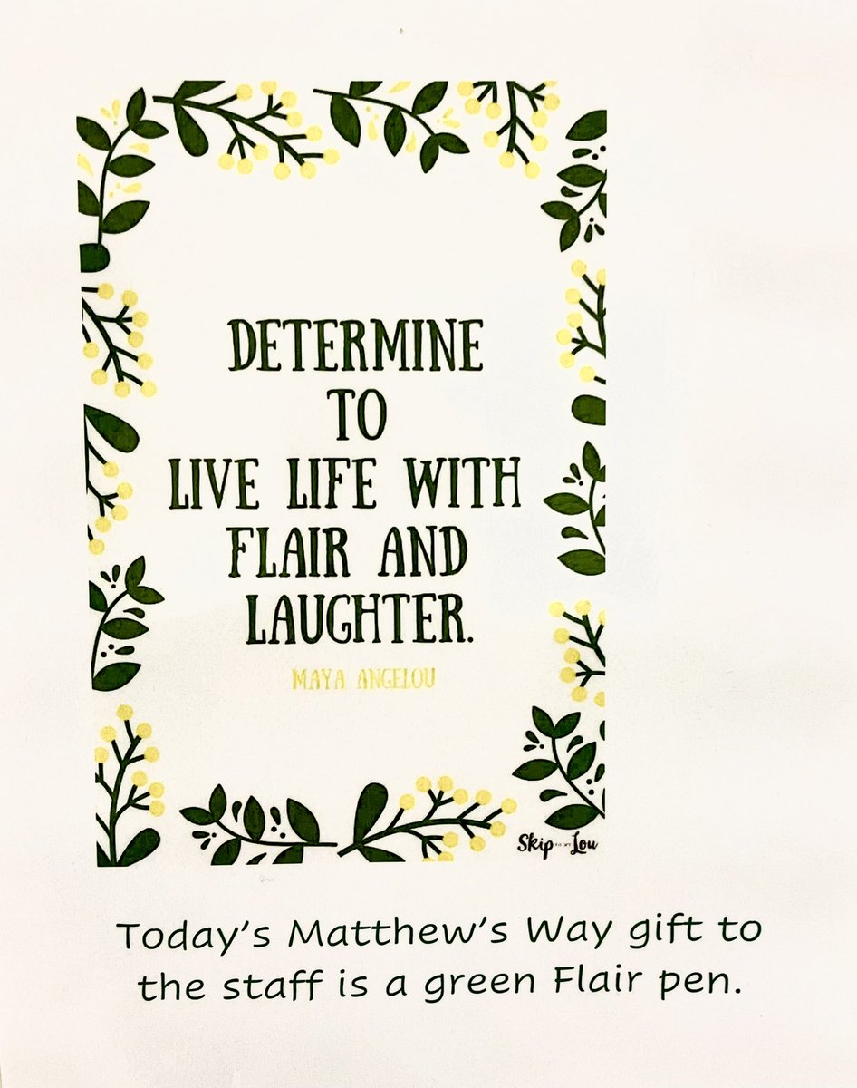 Flair pens make the best treats!  Thank you, #MathewsWay 💚