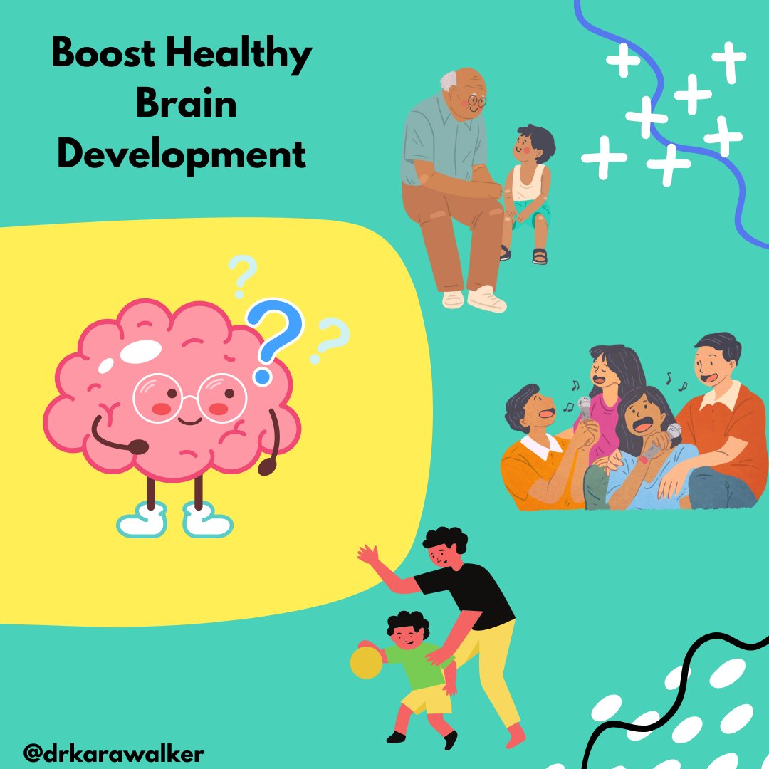 DrKaraWalker's tweet image. How to boost your baby’s brain? We want a healthy start.  
How do you help development? By talking, singing, reading, and playing! 

Some infants hear fewer than 200 words a day, and others hear over 15,000. So, keep talking, singing, and playing! 🧠📙#healthybraindevelopment