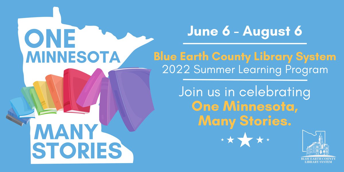 BECLibrary's tweet photo. It's almost here! Our Summer Learning Program will start on June 6—and we'll be revealing the full line-up of awesome events at the end of the week. Visit our website to learn more and sign up for updates throughout the summer: https://t.co/rgP00Xk2EK #BlueEarthCounty #MankatoMN https://t.co/SscBbJAZkC