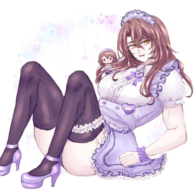 メイドの日か…去年の再掲しとくね🐉 ※女装 