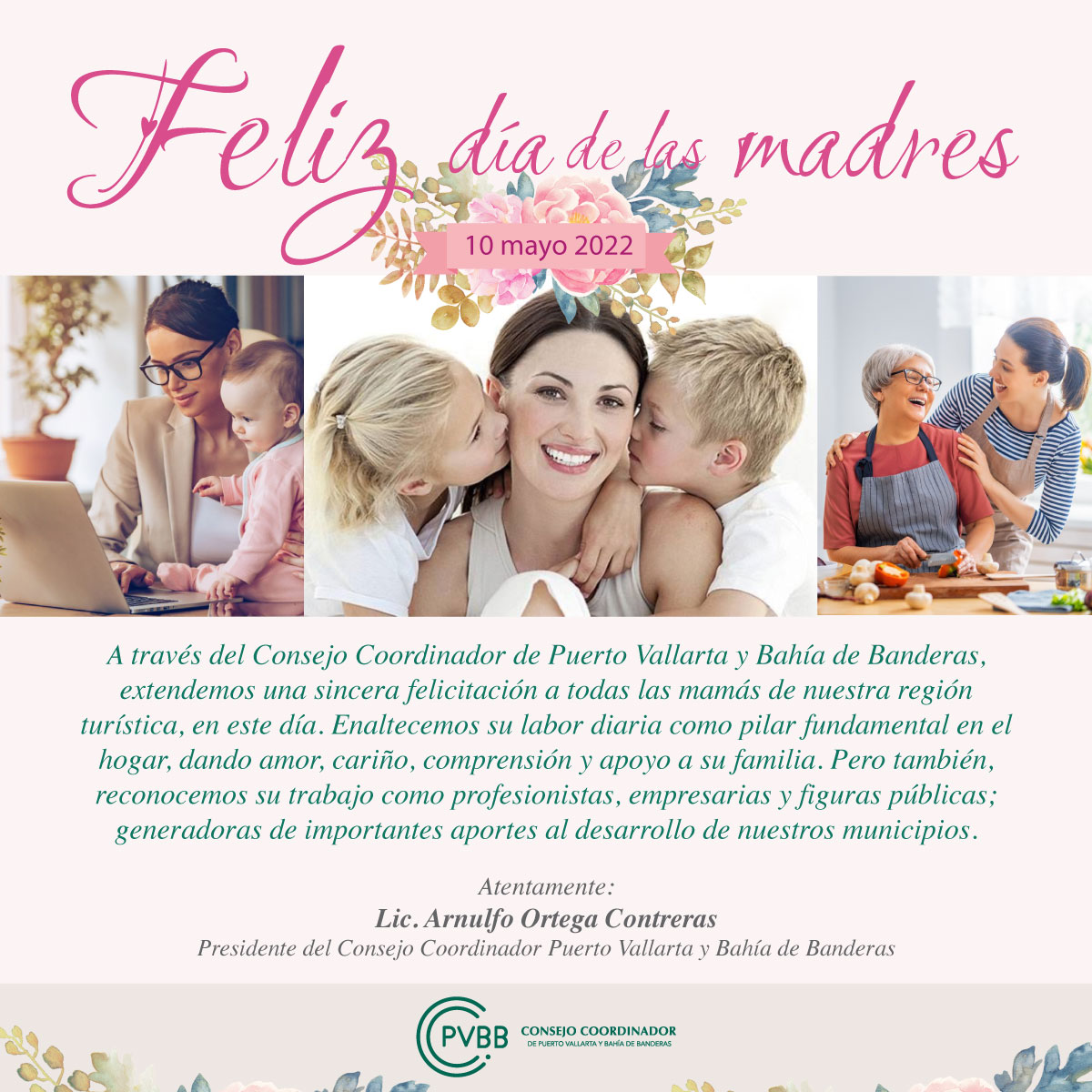 ConsejoPvbb's tweet photo. FELIZ DÍA DE LAS MADRES. Enaltecemos su labor diaria como pilar fundamental en el hogar. Reconocemos su trabajo como profesionistas, empresarias, figuras publicas; generadoras de importantes aportes al desarrollo de nuestros municipios. 
Arnulfo Ortega C. Presidente @ConsejoPvbb https://t.co/jymGJgeNyS