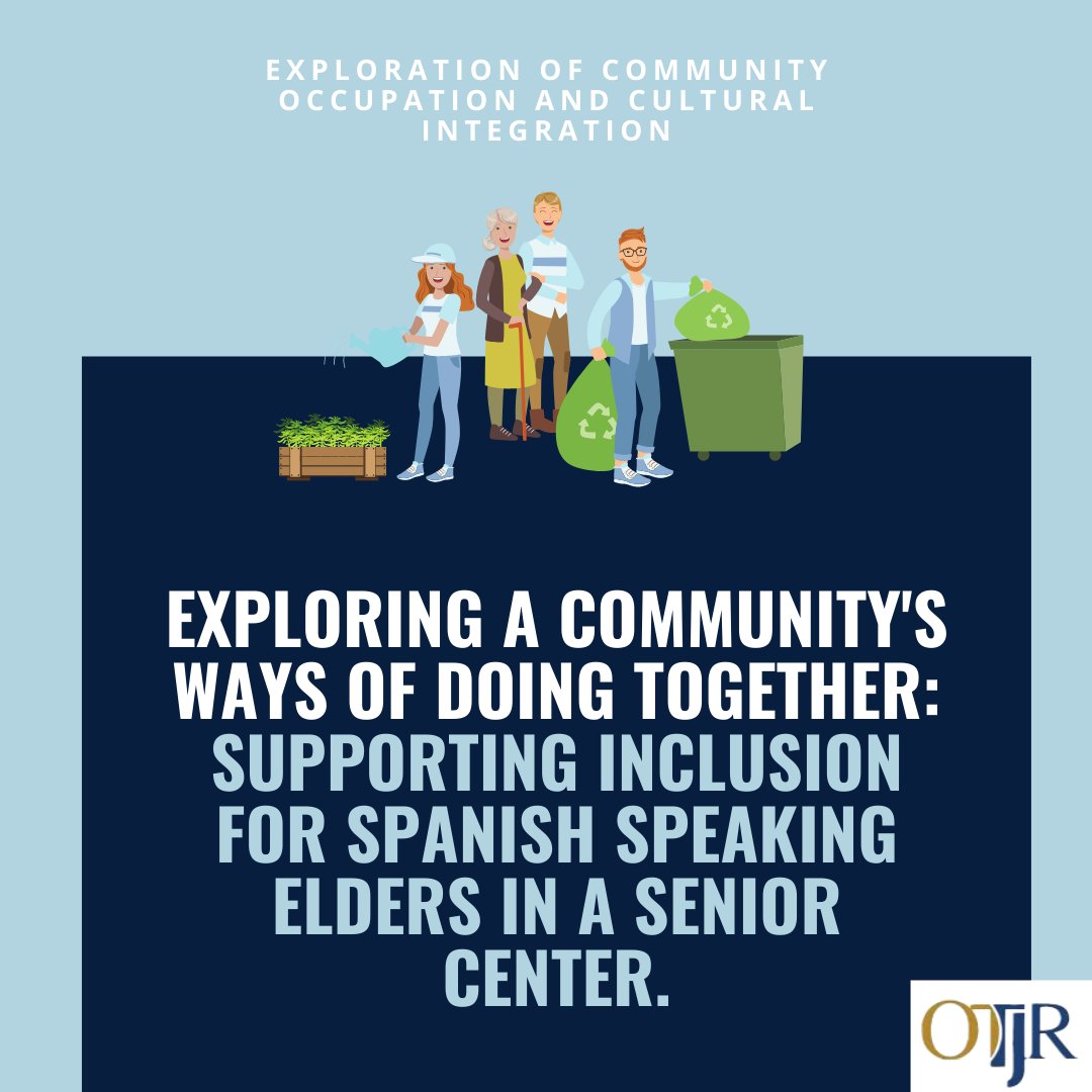 OTJRJournal's tweet photo. @ryan_lavalley (cohost of #DrthOTspodcast) explores community occupation of a senior center & how it contributed to or hindered #inclusion of #Spanishspeaking elders in a community center @UNC_AHS #OTTalkTuesday #OT #crosscultural #OTresearch #CBP
https://t.co/eFAWNmLdx2 https://t.co/gjzWp6F2XH
