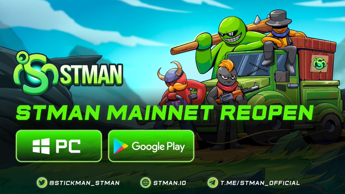 Stickman_STMAN's tweet photo. #STMAN MAINNET
👊 Join in the battles now and heat the battlegrounds again!
To download and play PvP and PvE 👉https://t.co/E7jetNpYLB
Note: For this update, you must complete the authentication on your wallet TWICE when play PvP.
Download instruction https://t.co/W5LrFcPUtr https://t.co/DfjVRuKUs8