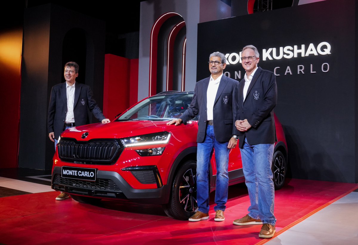 SkodaIndia_PR's tweet photo. Here are some exciting moments from the launch party of the #KUSHAQMonteCarlo in Mumbai last night.
#SpiritOfVictory #TheLookThatMatters https://t.co/rfoVcFyRxj