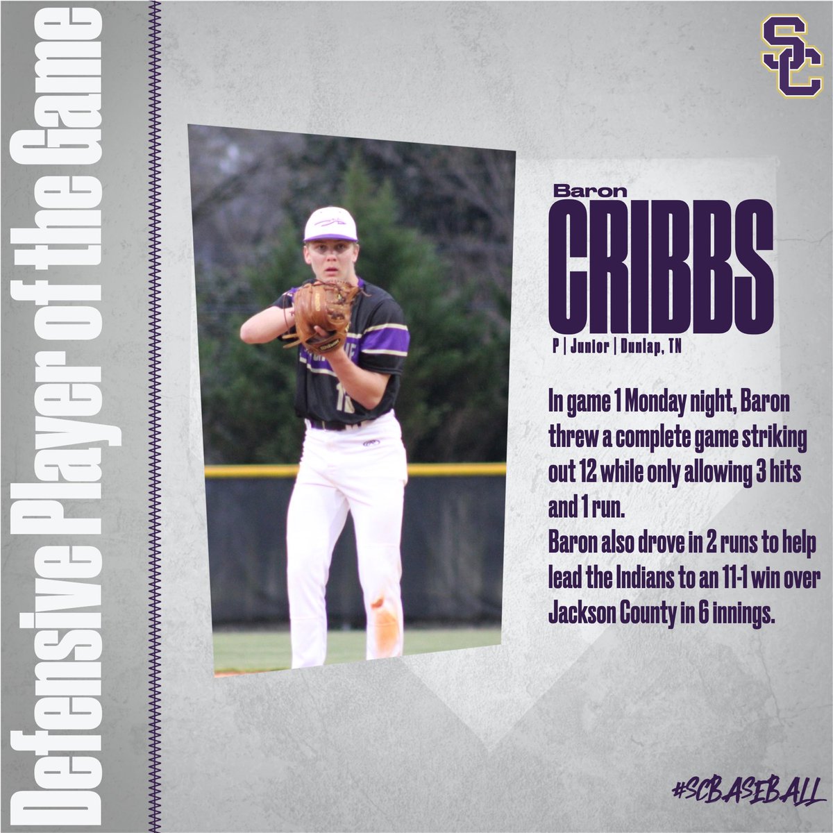 SeqCoBaseball's tweet photo. Game 1 Defensive Player of the Game https://t.co/SmyblMZOfG