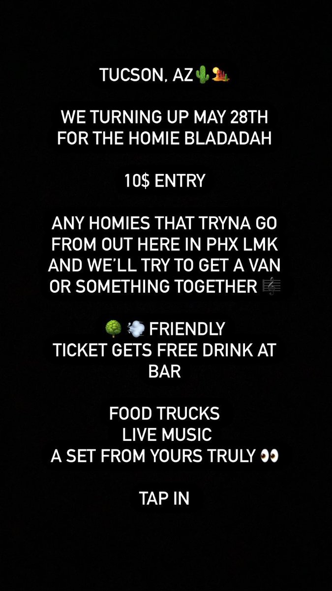 official_saenz's tweet photo. TUCSON, AZ - May 28th - 10$ Entry 4 Manos Cumpleaños (Free Drink w/ entry) - 🌲💨 Friendly. Hit the DM if you out here in PHX tryna make it down there w/ us. 🌵🏜 Might see a 15 minute slot from yours truly 🎶 👀 #PRC #BackendBaby #Y2K @Luisraygoza21 https://t.co/4SljxRSjQk
