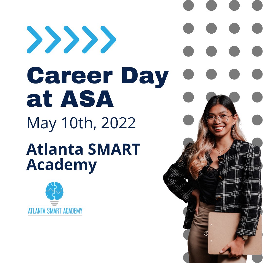 atlantasmartac1's tweet photo. SMART families!
We are so excited for career day at ASA today! We canβt wait to see the impact our visiting leaders will have on our scholars today!
#StartatSMART #ASA #CareerDay #gacharters https://t.co/OAginh2VdL