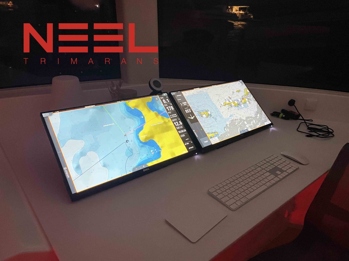 PerformanceYac1's tweet photo. Neel 47 Supernova state-of-the-art helm featuring a double 21" Flat multi function displays, another customization by PYS. #neel #neel #neeltrimarans #neel47 #neel47trimaran #neeltrimarans_official #thekatylynch #craigulliot https://t.co/cONLWLgz5p