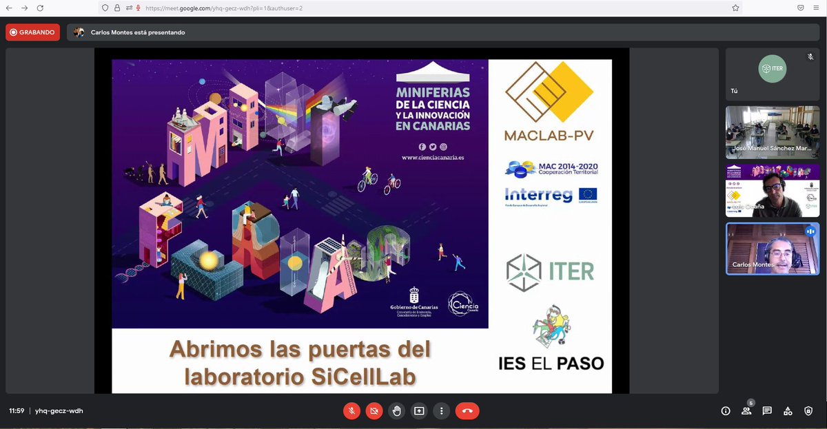 ITERtenerife's tweet image. 🤩Nuestro laboratorio de fotovoltaica⚡☀ viaja hasta La Palma y Gerona gracias al taller #MACLABPV “Abrimos las puertas del laboratorio #SiCellLab” en las 
en las Miniferias de la Ciencia y la Innovación en Canarias 2022👩‍🔬
#somosciencia #somosinnovación  #miniferias22