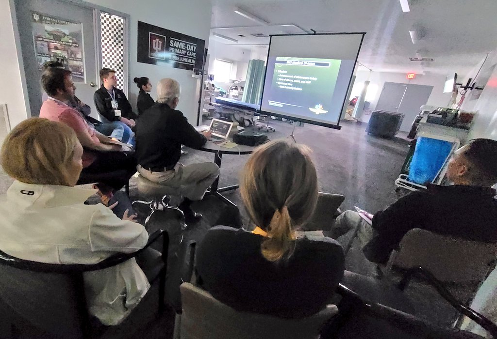 IUSMMotorsports's tweet photo. It's May! We are excited to welcome our @IUSMEmergMed, pharmacy and visiting EM residents, and @IUEMSDivision fellows to their orientation day for the #MotorsportsMedicine elective at the @IMS . Looking forward to working with this incredible group of young professionals! https://t.co/2CXZynfnXU
