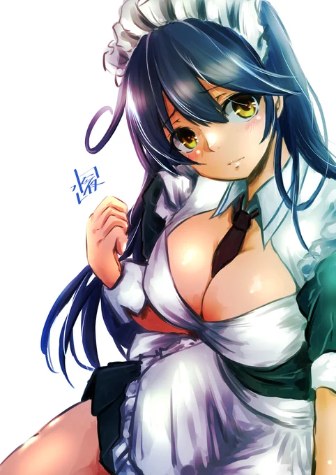 #艦これ版深夜の真剣お絵描き60分一本勝負
#艦これ版真剣お絵描き60分一本勝負_20220510
#メイドの日

#潮「みんな見ないでください……恥ずかしいよぉ……」 