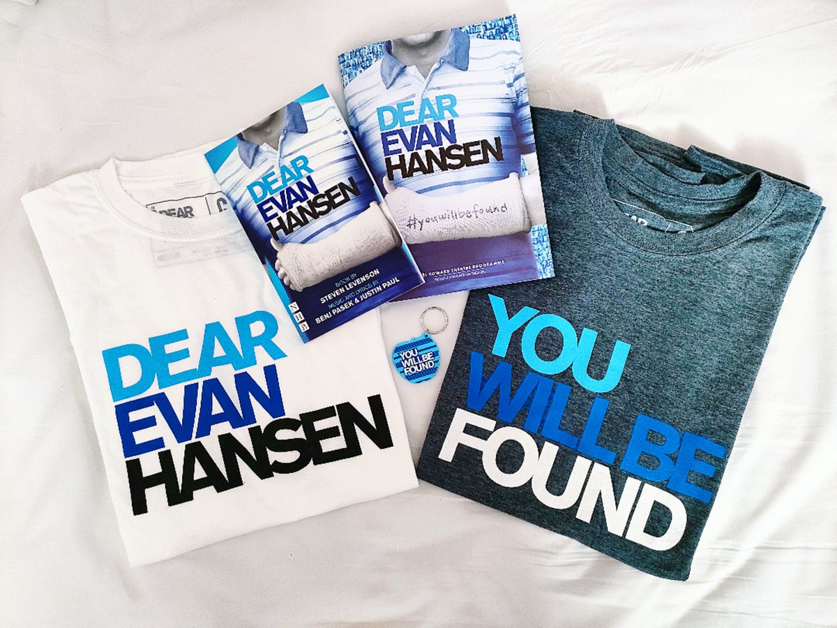 MissTashaEloise's tweet photo. My ever growing @DEHWestEnd merch collection from my visits to see the show! Wonder what I'll come home with on my third visit π€ππ #dehwestend #DearEvanHansen #showmerch #YouWillBeFound https://t.co/e8xyz5wjXm