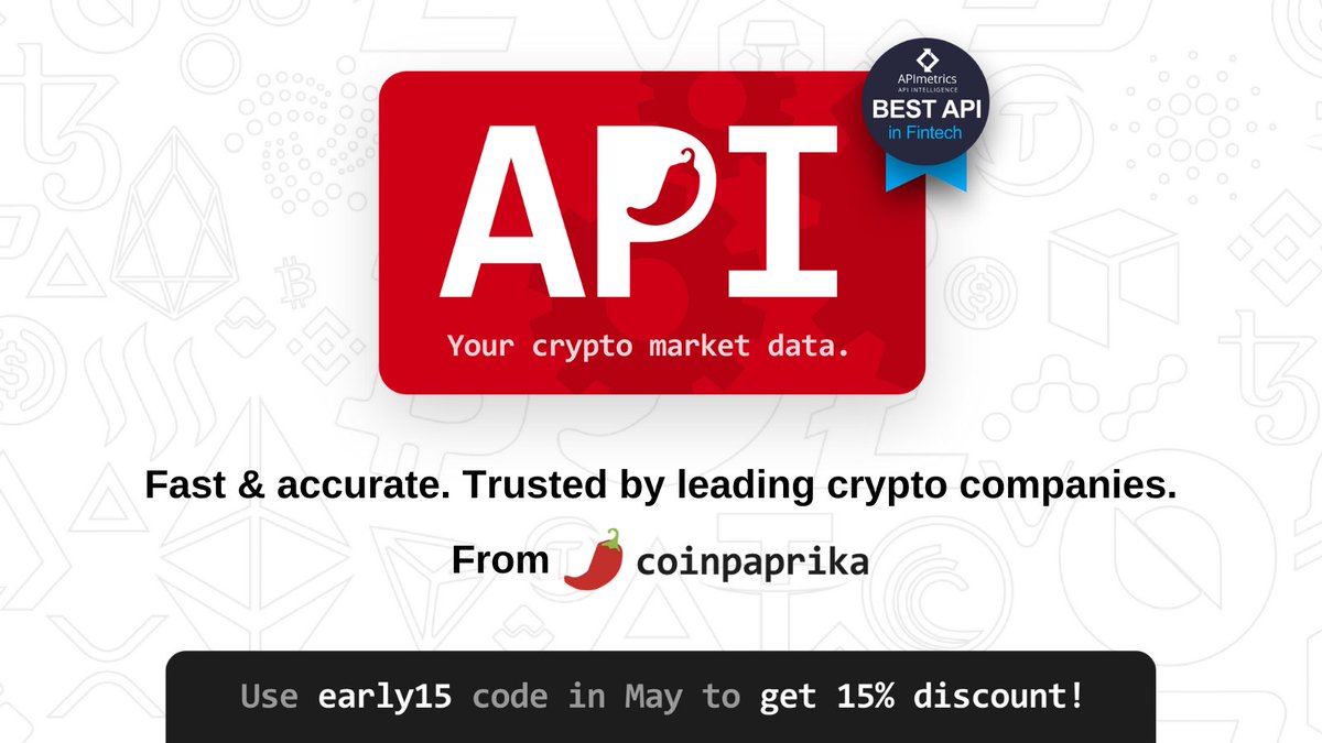 CoinsOneApp's tweet image. Looking for a great crypto market data API?

Check our new API: coinpaprika.com/api/

Until the end of May, you can use our promo code to get a 15% discount. CODE: early15

#cryptoapi #marketdataapi #cryptodata #API