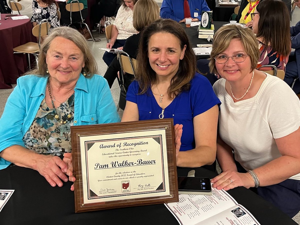ClintonCoHealth's tweet photo. Members of the CCHD Team and our Board of Health President were recognized as the 2022 Friends of Education Award Recipients for Clinton County. Southern Ohio Educational Service Center, we are honored! #friendsofeducation @SouthernOhioESC https://t.co/Kpk4zJNAzZ
