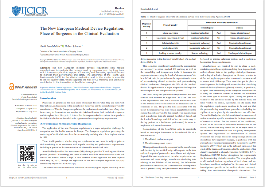ijcicr's tweet photo. IJCICR has published an interesting review Article by Dr. Farid explaining Medical Device Regulations and the role of surgeons in clinical Evaluation.
#medicaldevices #medical #clinical #reviewpaper #surgeons
Click to read the full article - https://t.co/EsUwd82NED https://t.co/w5Ln5XumKK