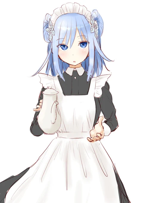 「はい、おかわりは?」みたいな。出てくる紅茶は凍っている。#式姫お絵かき60分一本勝負 