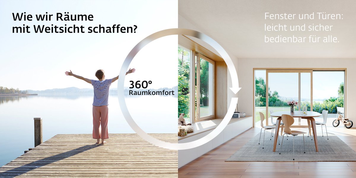 Damit Räume auch wirklich universell erlebbar werden, entwickelt #SIEGENIA Technik für #Fenster und #Türen, die ein Mehr an Komfort und Lebensqualität ermöglichen. Intuitiv und leicht handhabbar, bediensicher und für alle #Generationen gedacht. Das ist für uns #360° #Raumkomfort!