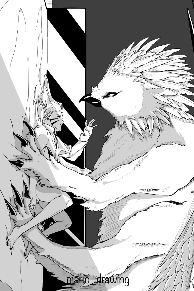 【キャラ紹介/introduce character】
デュバ/Dubaa ♂age 28
隠密打撃派の上級魔族。
女しか抱かない。唯一惚れた男はヴェスタのみ。
A Shadow killer upper grade demon.
He sleeps with only female. Male is only Vesta.
Beast-form is like owl and scorpion 🦉🦂
#異形の者たちへ祝福を
↓