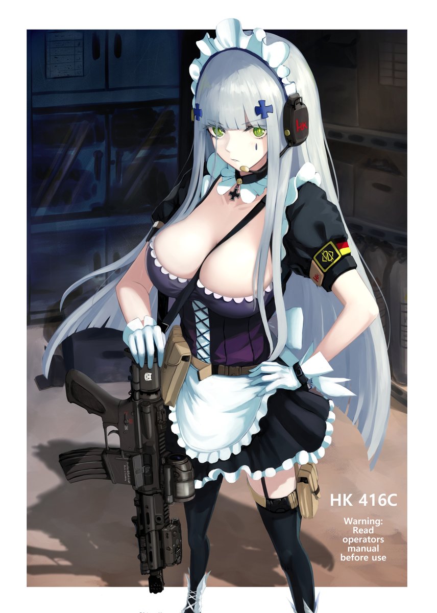 HK416(少女前線|ドルフロ) 「#メイドの日
もう3年前の絵でありますが、いつ見ても好きな絵です🙏☺ 」|炎ワ木🔥🌲のイラスト