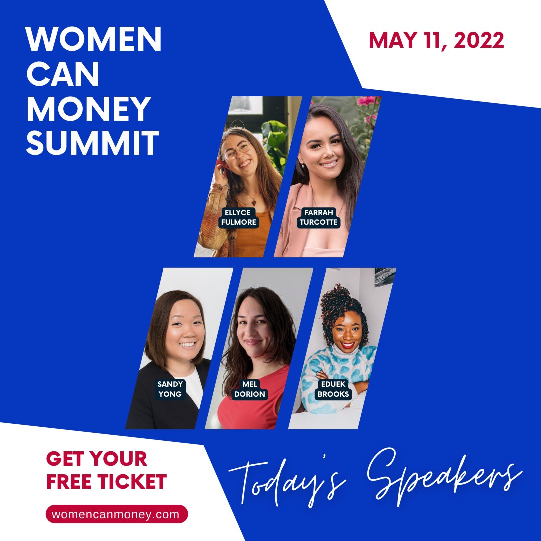 MoneyMasterBook's tweet photo. What if there was a place you could learn about money from other Canadian women?
The Women Can Money Summit is happening from May 11 - 13. It’s a free, 3-day virtual event featuring 17 personal finance experts who will be sharing their actionable tips. #personalfinance #money https://t.co/wBJ1AeTopo