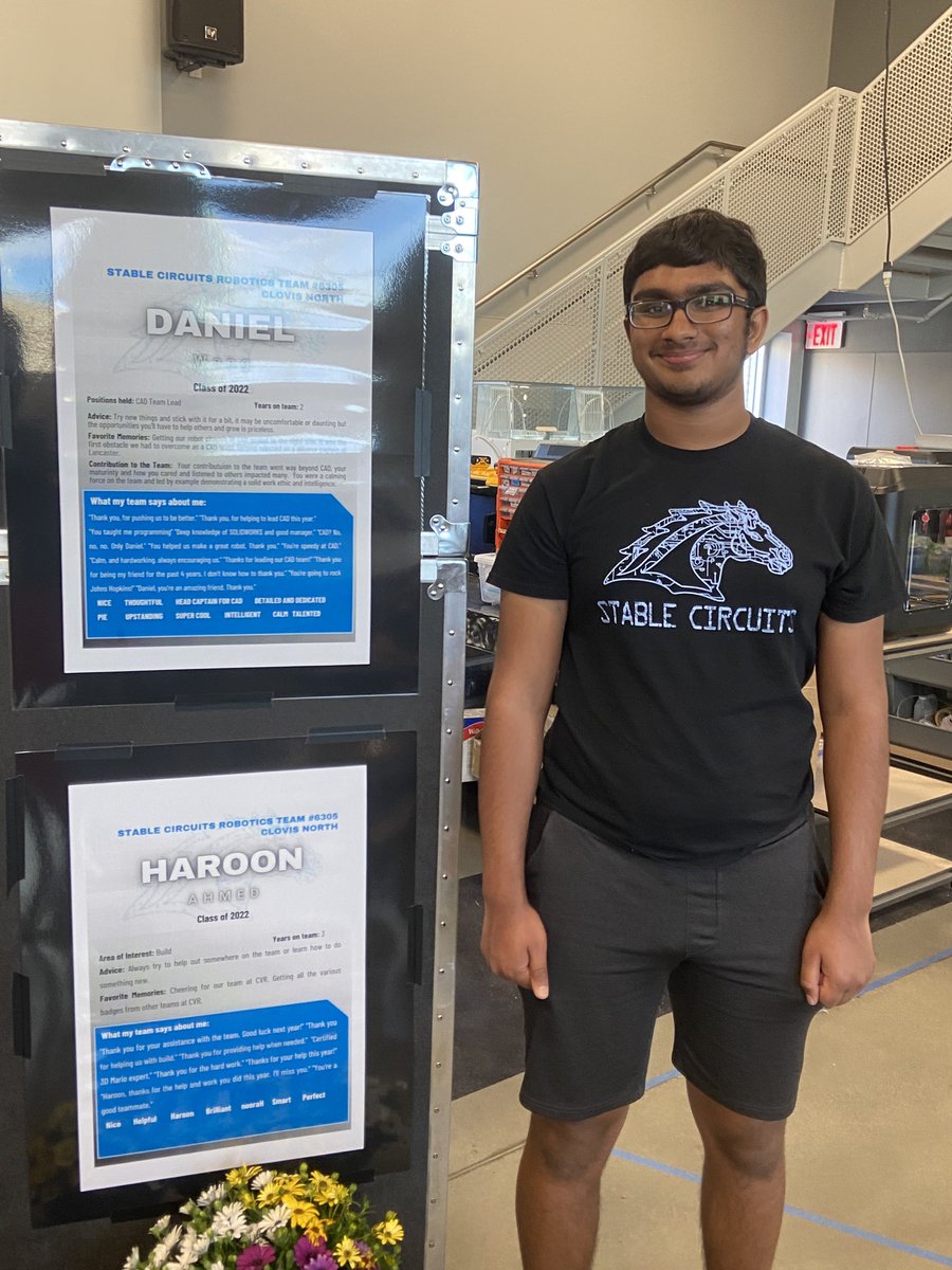 team6305's tweet photo. SENIOR SPOTLIGHT: Haroon Ahmed
Haroon has been a helpful team member for 3 years in build and CAD. We know he will achieve great things.
Some students have said:
"Certified 3D Mario expert."
"You're a good teammate."
Thanks for being a great team member! https://t.co/DA4LmfdxGy