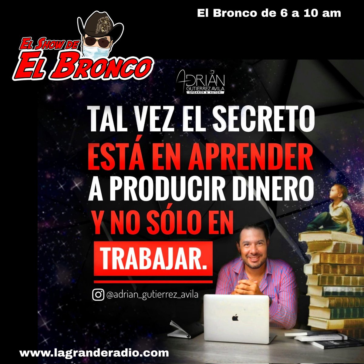 RadioDeSeattle's tweet photo. Buenos días raza hoy las #Claves para ser #LatinosDeExito en #USA con Adrian Gutierrez Avila Cómo ser un Mexicano Exitoso" con #ElBronco de #LaGranD a trabajar mas inteligente, no más duro. @adriangtzavila https://t.co/455FffI6FJ