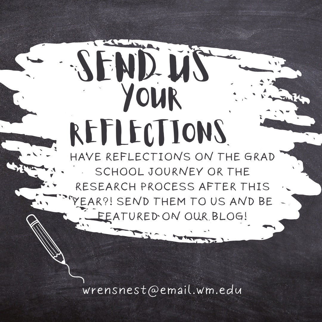 wnest_wm's tweet image. As we wrap up another school year, send us your reflections on the grad school journey or the research process and be featured on our blog! @WMSOE @WMEdReview #education #edblogs #edreflections #reflections #educationblog