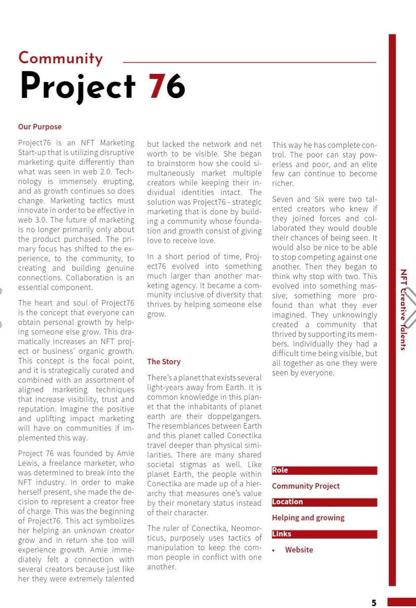 #NFTProjrct76 is in the current issue of the Creative Talent NFT Magazine. Be sure to pick up a copy voice.com/creation/10000…
<a href="/MyCreativeImage/">James Hurley</a>  thanks for featuring us💙🤎 #GoonzGang