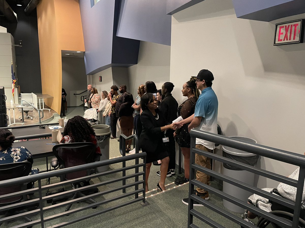 Kyle Inskeep emcees the My Tomorrow Student Showcase and Superintendent Wright greets the students! #Iamcps