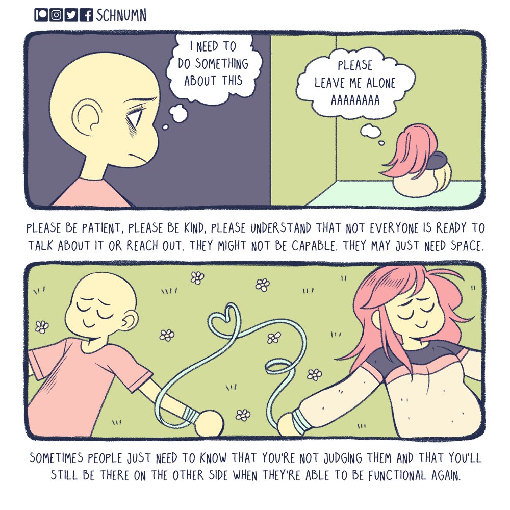 Mental health is extremely messy. It can end friendships and ruin lives. Please be patient with people who are struggling. We may be distant, irritable, snappy or not fun to hang out with but we're doing our best. We need you to withhold judgement and be there when we're ready