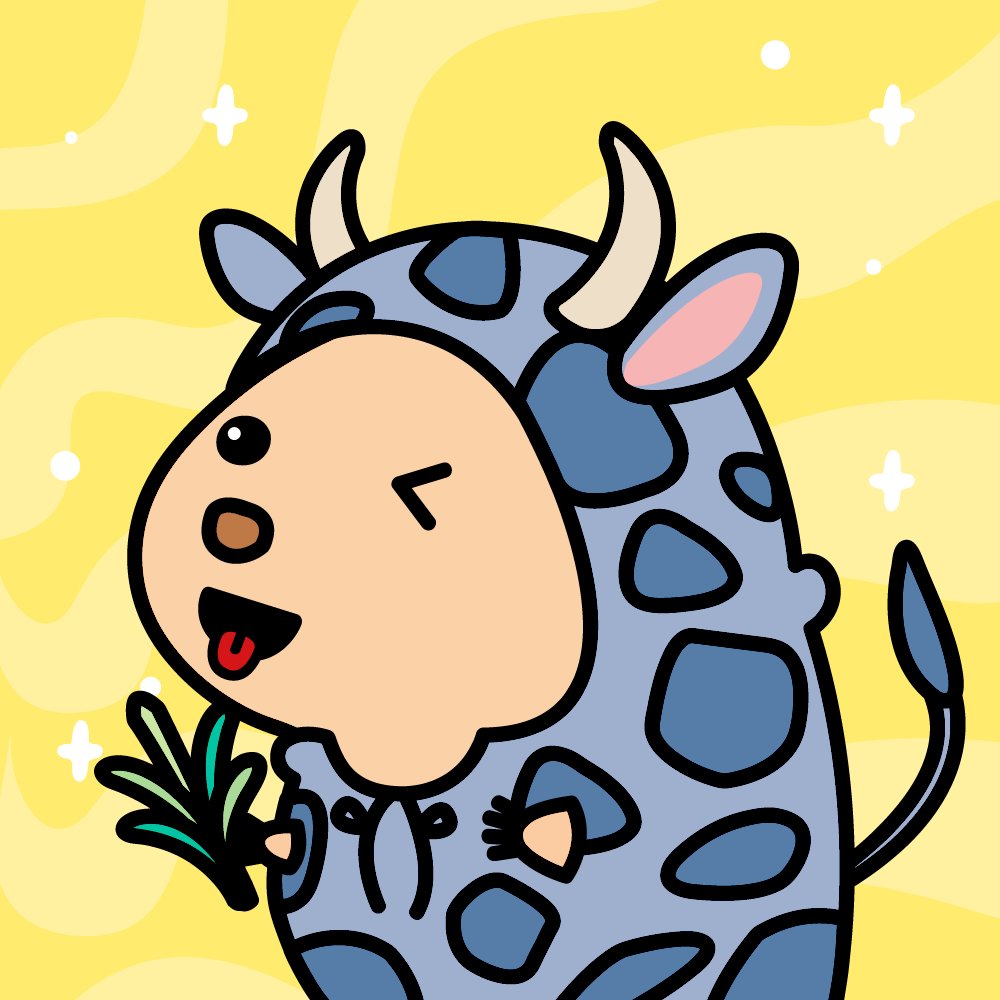 Hello friends 🐶🐱🐭🐹🐰🐻🙉
Today`s sneak peek!! Bara with a cow hoody!

#SneakPeek #newnftproject #NFT #NFTs #NFTCommunity #NFTart #nftcollector #Baradisenft