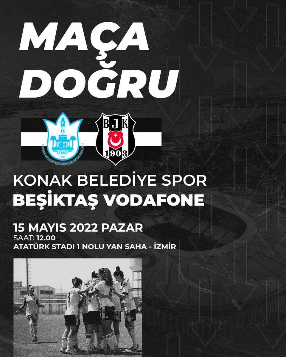 Beşiktaş Vodafone Takımımız, Turkcell Kadınlar Süper Ligi Play-Off Çeyrek Final ilk maçında deplasmanda Konak Belediye Spor ile karşılaşacak. 🦅

#KNKvBJK | #BizBeşiktaşız