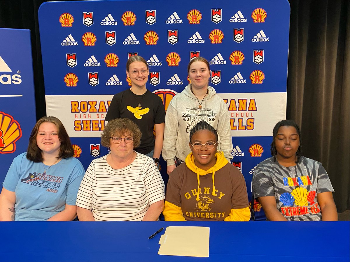 RoxanaAthletics's tweet photo. It’s College Athletics Signing Day. The future is bright and their future is even brighter!
Congratulations to our Roxana Senior Kianna Jackson on signing with Quincy University. She will be joining their bowling team in the fall.
We are so proud of Kianna!!
@RHS_Shells https://t.co/rtPqkD5ylW