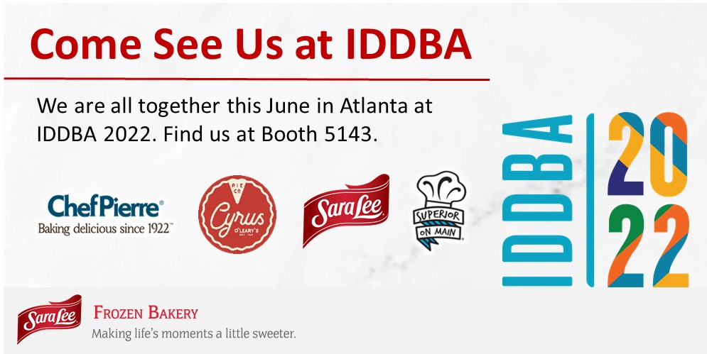 Just over three weeks until Sara Lee Frozen Bakery is all together for our first <a href="/iddba/">IDDBA</a>  Show with Superior on Main and Cyrus O'Leary's.

Get ready for the show by exploring our in-store bakery line-up today -  zcu.io/ReP3 

#InStoreBakery #IDDBA2022