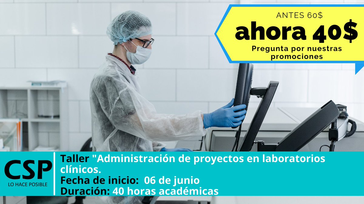 csplohaceposibl's tweet photo. Anímate a fortalecer tu competencia técnica e inscríbete por el siguiente link:
https://t.co/3B1LXH9D3V
Para mayor información escríbenos al directo o visita nuestra página web 💪🏼
Cupos limitados 😉
#Laboratorioclinico
#Procesosdelaboratorio
#CSP2022
#Administraciondeproyectos https://t.co/idDKMgXQiN