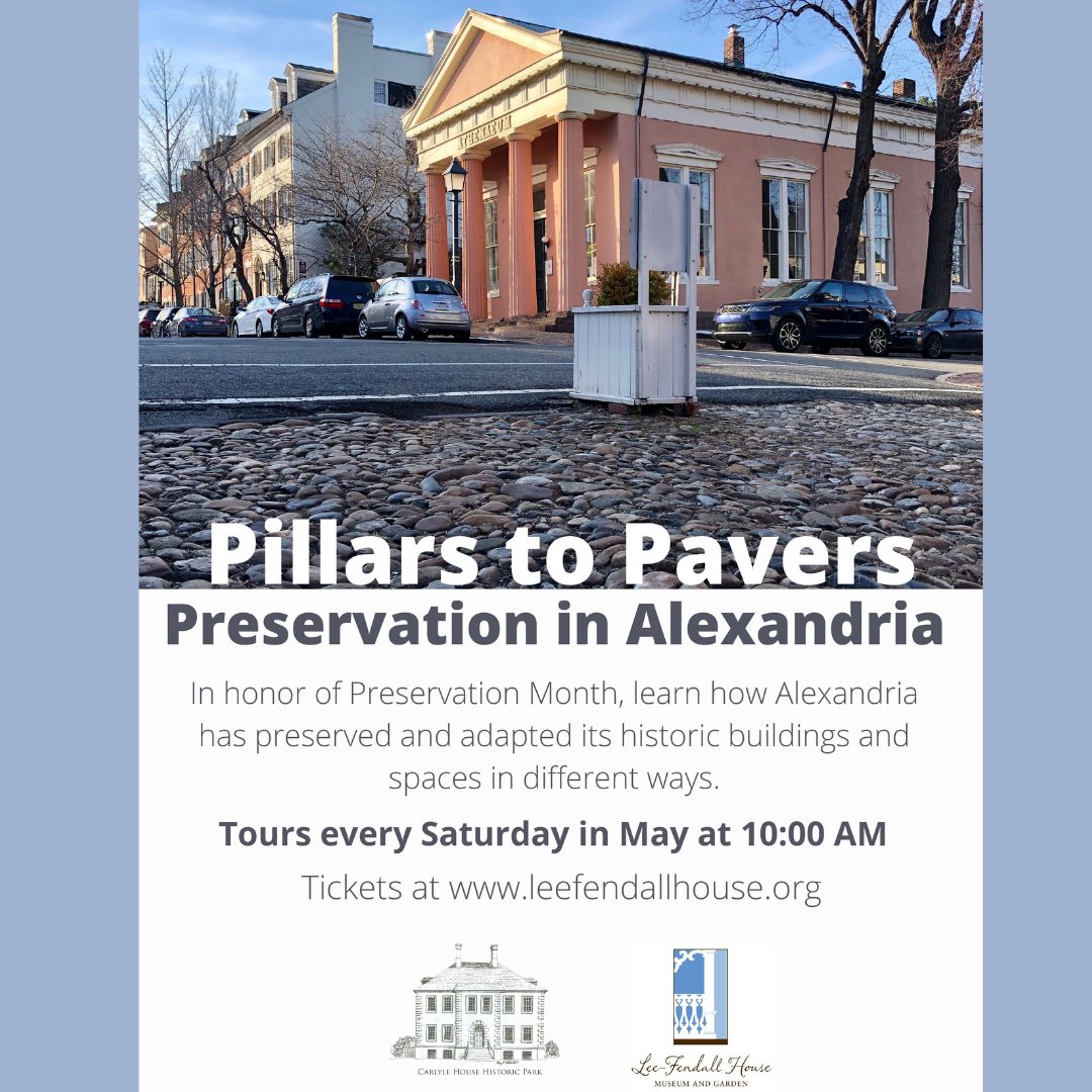 Carlyle House (@carlylehouseva) on Twitter photo There are still tickets available for this Sat, May 14th at 10am! Don't miss out seeing behind the scene spots at <a href="/CarlyleHouseVA/">Carlyle House</a> , <a href="/leefendallhouse/">Lee-Fendall House Museum & Garden</a> & <a href="/AthenaeumNVFAA/">Athenaeum NVFAA</a>
#nationalpreservationmonth #preservationmonth #theseplacesmatter #walkingtour #springtime #pillarstopavers There are still tickets available for this Sat, May 14th at 10am! Don't miss out seeing behind the scene spots at <a href="/CarlyleHouseVA/">Carlyle House</a> , <a href="/leefendallhouse/">Lee-Fendall House Museum & Garden</a> & <a href="/AthenaeumNVFAA/">Athenaeum NVFAA</a>
#nationalpreservationmonth #preservationmonth #theseplacesmatter #walkingtour #springtime #pillarstopavers