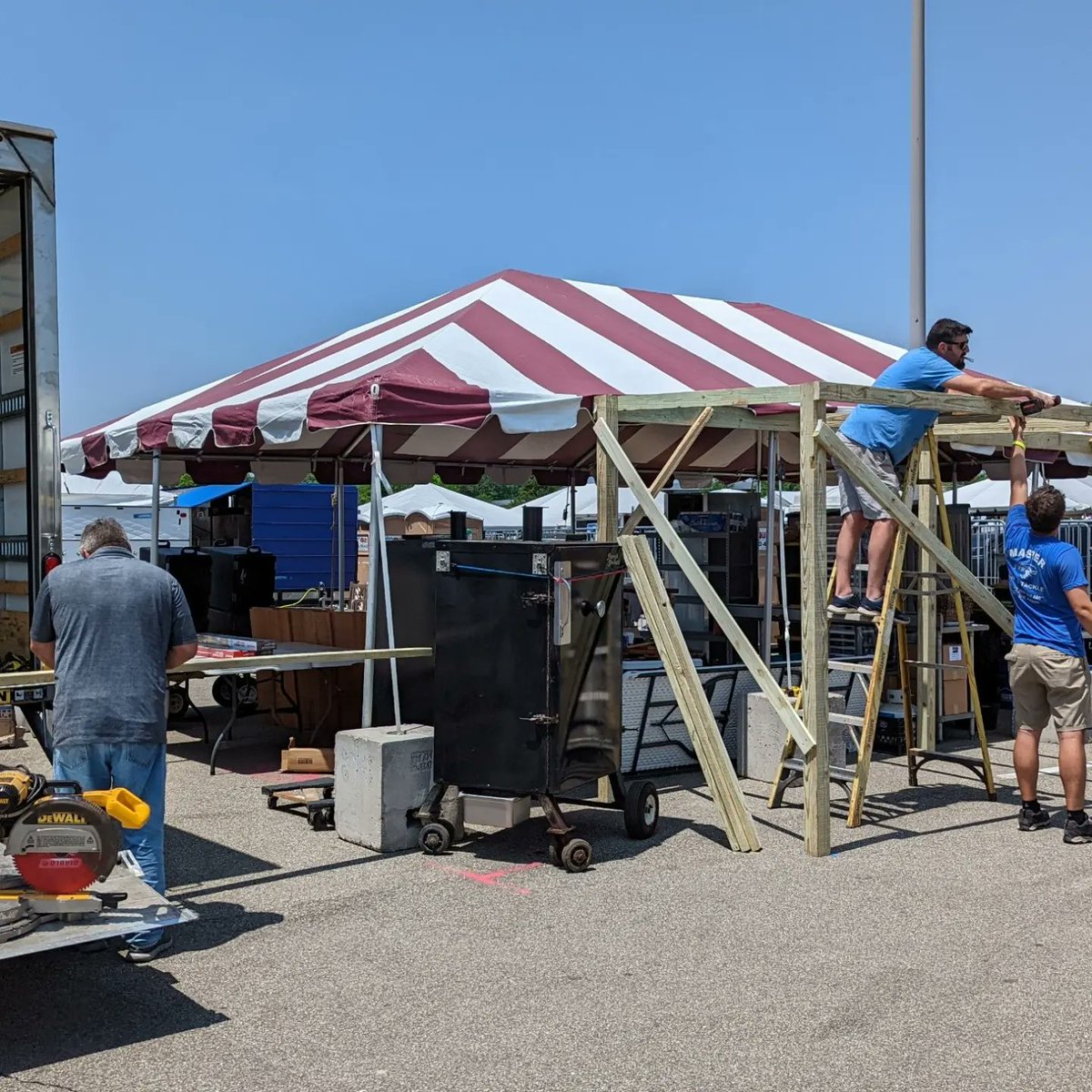 team_waterdog's tweet photo. Getting set up at MIM #wcbcc22 #mim2022 #bbq @team_waterdog https://t.co/d9AZ8NznjS