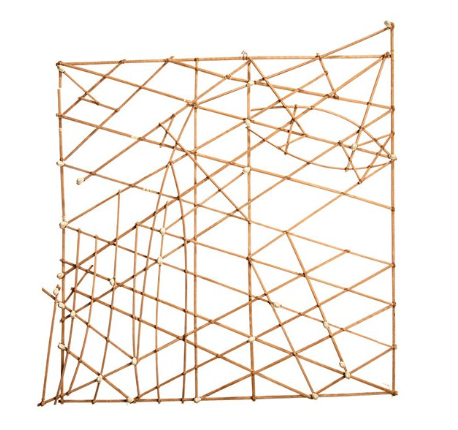 Iliazd_'s tweet photo. Nineteenth-century navigational charts made from sticks and shells - abstract illustrations of the ways that ocean swells interact with land. https://t.co/mGDINEccrJ