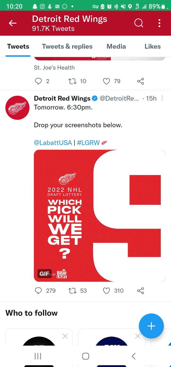 jacks1144's tweet photo. @DetroitRedWings @LabattUSA Unfortunately mine seems more realistic... But I hope everyone else is right! https://t.co/ZORfLs6Ggg