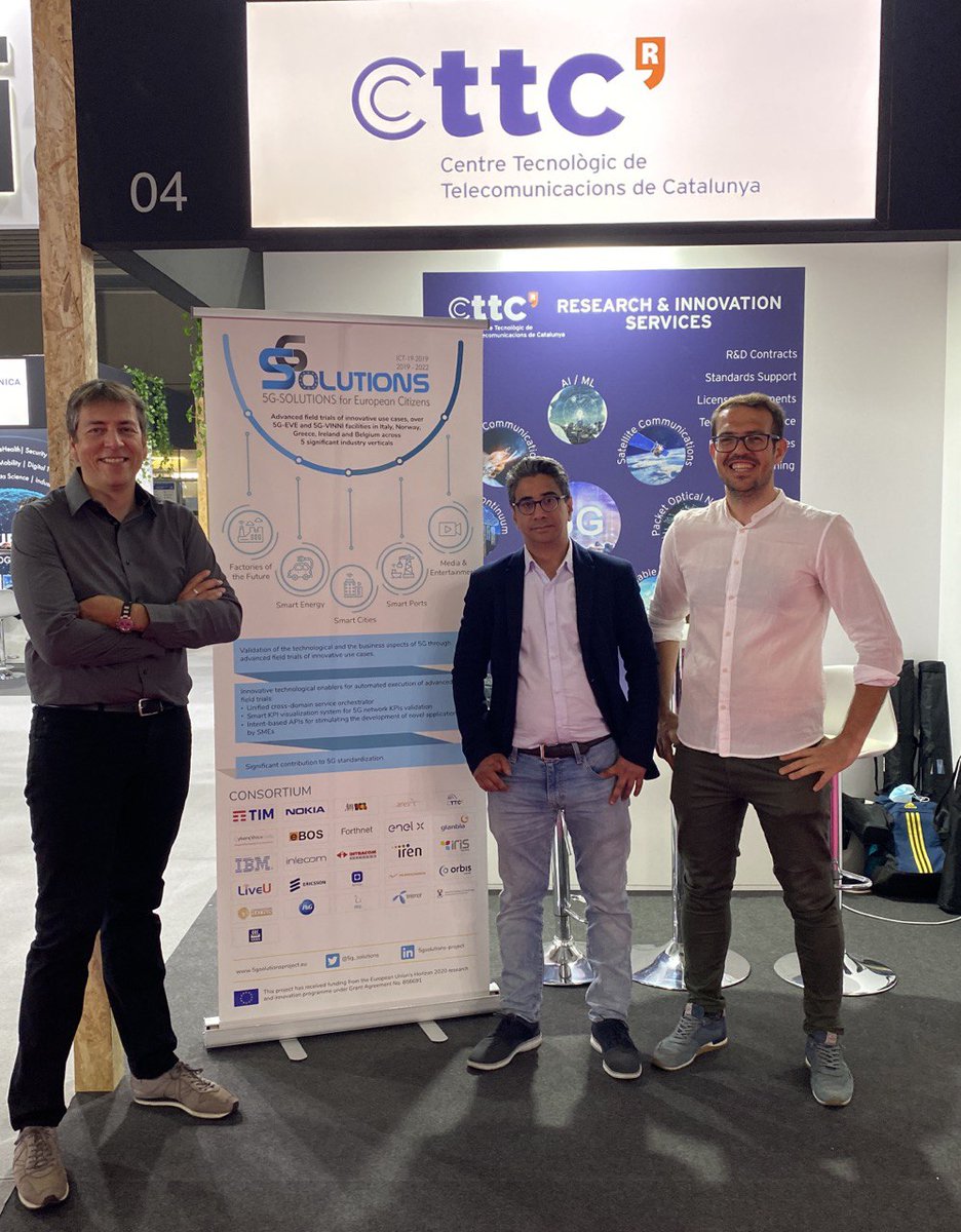 From left to right David Pubill, Sarang Kahvazadeh and Rasoul Nikbakht at the <a href="/CttcTech/">CTTC</a> booth at the <a href="/IOTSWC/">IOT Solutions World Congress</a> 2022 in Barcelona.

#iotswc22 #barcelona #firadebarcelona #5gsolutions #5g #h2020