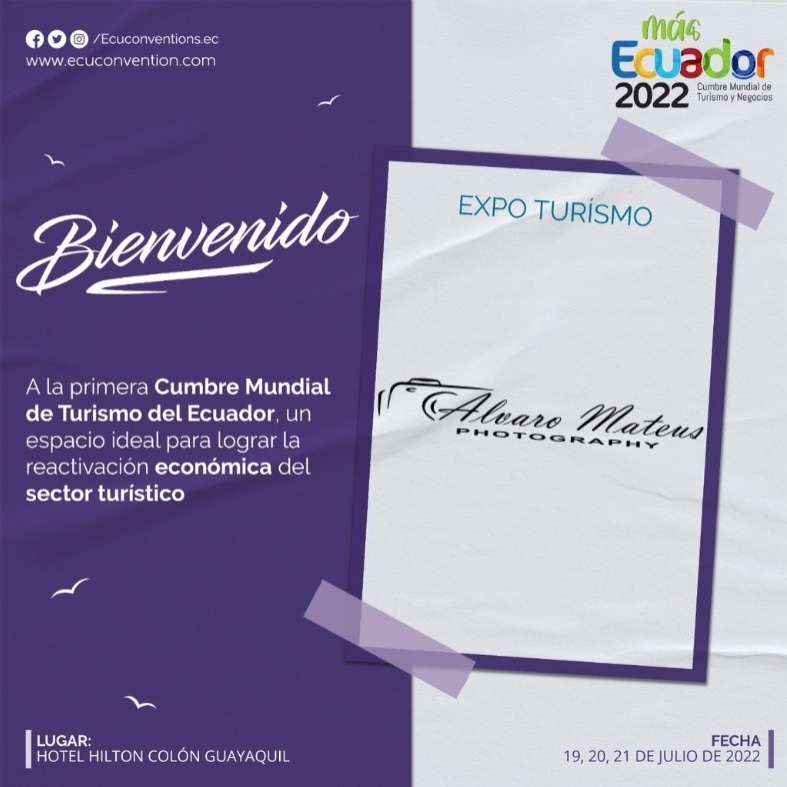ecuconventionEC's tweet photo. Gracias al apoyo y participación de @alvaromateusph podrás vivir la mejor reactivación turística en “#MasECUADOR, Primera Cumbre Mundial de #Turismo y #Negocios 2022” donde encontraras todo para tus vacaciones.
•
⭐ Más Ecuador
Producto exclusivo de #Ecuconventions https://t.co/yyRhSymloP