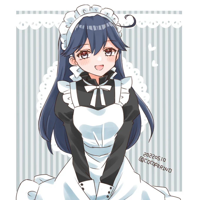 メイドの日の潮ちゃん
#艦これ版深夜の真剣お絵描き60分一本勝負 #艦これ版真剣お絵描き60分一本勝負_20220510 