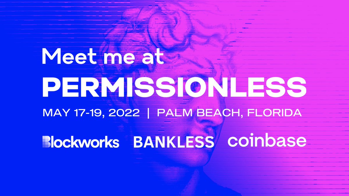 GetNumio's tweet photo. Meet us at #Permissionless next week!
@The_Shark_7 will be attending @Permissionless, the #Web3 event of the year by @blockworks.
Want to talk to our team to learn more about #Numio, and what the future of #scaling looks like?
📩Send us a message and let's schedule a meeting! https://t.co/Zlvh2M05s5