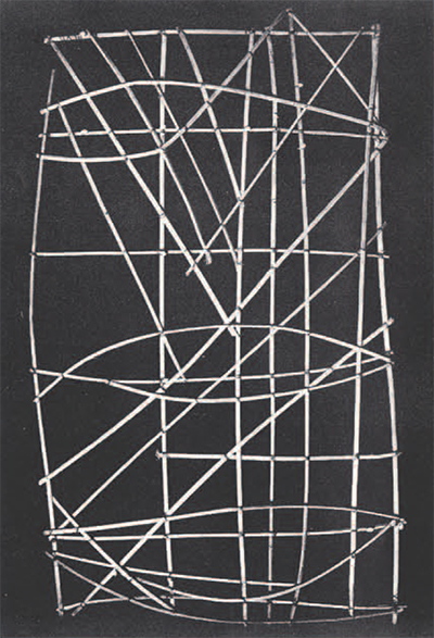 Iliazd_'s tweet photo. Nineteenth-century navigational charts made from sticks and shells - abstract illustrations of the ways that ocean swells interact with land. https://t.co/mGDINEccrJ
